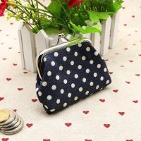 【CW】❂▦◊  Coin Purses Small WomenS Wallet Dot Pattern Hasp Money Change Cotton Purse Coins Hot