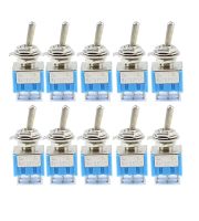 【cw】 10PC Miniature Toggle Pole Throw DPDT (MTS202) ON 120VAC 6A 1/4 Inch Mounting 202