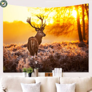 Boupower new Forest Deer Pattern Hanging Tapestry for Home Wall Decoration