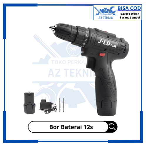 JLD Mesin Bor Baterai 12v Bor Batre Tangan 1Baterai Cordless Drill Tipe ...