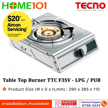 Tecno table top online gas stove