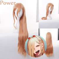 Chainsaw Man-Power Wig Cosplay Orange Long Hair 90CM Straight Anime Costume Hairpiece Fluffy Wigs Halloween