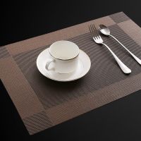 Premium Anti-skid Rectangle PVC Placemat Washable Coaster Dining Table Mats Heat Resistant Pad Decorative Woven Vinyl Place Mats