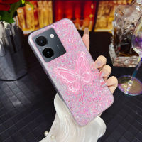 KOSLAM เคสโทรศัพท์ปักลายผีเสื้อประกายสำหรับ VIVOY36 4G 5G Y35 Y02A Y02 Y16 Y02S Y77 5G Y22 Y22S Y21 Y21A Y21S Y33S Y33T Y15S Y15A Y12A Y12S Y20 Y20I Y30 Y31 Y51 2023ใหม่ปลอกโทรศัพท์มือถือเคสไอโฟนใส่ในสต็อก