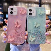 [Hot K] ผีเสื้อ Glitter สำหรับ Samsung A03S A03 A12 A10 A13 A11 A01 Core A02S S20 S21 FE S22 Ultra S8 S9 S10 Plus Case Cover