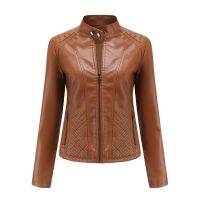 ﹍ Faux Leather Jacket Female Coat 2023 Fashion Jaqueta Feminina Veste Pink