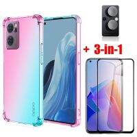 OPPO Reno 8Z Reno8Z 5G 3-In-1 Gradient Air โทรศัพท์ป้องกันกรณี + กระจกนิรภัย + กล้องเลนส์ Protector