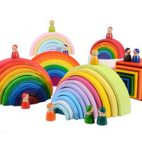 Childrens Toys, Solid Blocks, Rainbow Blocks, 12 Color Arched Blocks, Kindergartens, Preschool Education, Stacked High Fun Toys