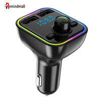 Rm【คลังสินค้าพร้อม】Car Bluetooth-Compatible Fm Transmitter Dual Usb Charger Voltage Display Wireless Adapter1[สินค้าคงคลัง]