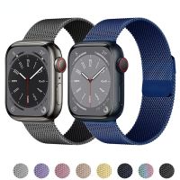 [ร้อน] สาย Milanese สำหรับสายนาฬิกาข้อมือ Apple ขนาด49มม. 45มม. 44มม. 41มม. 40มม. 8 7 6 5 4 SE โลหะเหล็กสแตนเลสสตีลเข็มขัดแม่เหล็ก IWatch3 42มม.