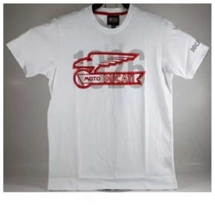 ducatiเสื้อยืดคอกลมผ้าค๊อตตอน100-สีขาว-dct52-003