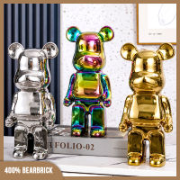 รูปปั้นตุ๊กตาขยับแขนขาได้ Bearbrick 400% ชุดตกแต่งห้องนอนของตกแต่งห้องนั่งเล่นของขวัญโมเดลแกะสลัก