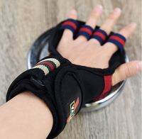 VALEO Powerlifting Wristband ถุงมือฟิตเนส STRAPS Leather Grip pads &amp; Strap 1 คู่