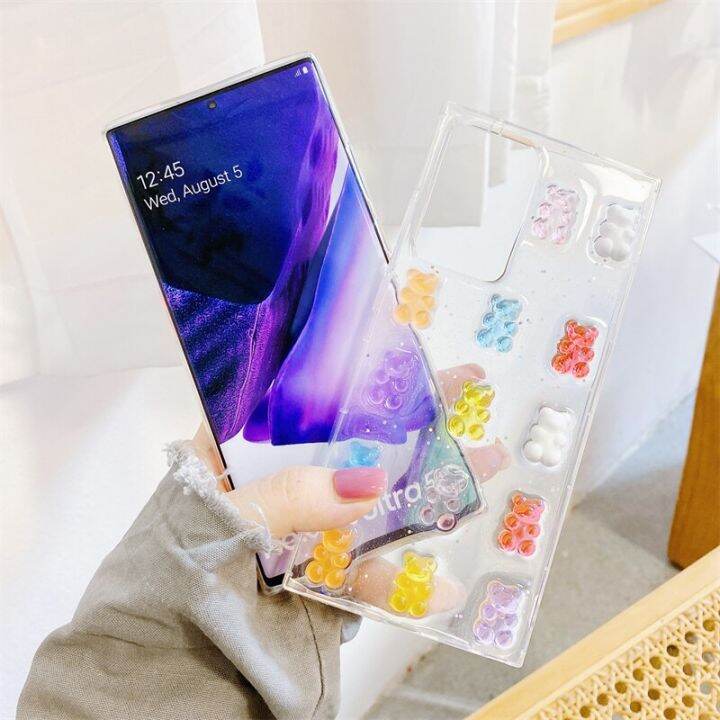 เคสสำหรับ-galaxy-โทรศัพท์ลายหมีสีลูกอม3มิติ-s23-s22-s21-s20-fe-note-20-ultra-10-9-s10-plus-เคสใสซิลิโคนนิ่ม