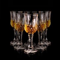 【CW】☃✆  2PCS European Luxury Carved Glass Goblets Wine Cup Flutes Cocktail Drinking Bar Restaurant Tools