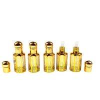 12ml Attar Oud Essential Oil Bottle with Dropper Stick Gold Stamped Octagonal Refillable 3pcs