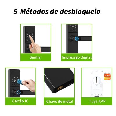 Diosso Tuya ล็อคอิเล็กทรอนิกส์ล็อคลายนิ้วมือดิจิทัลประตูล็อคอัจฉริยะ Wifi บัตรรหัสผ่านค่า USB ที่สำคัญสำหรับ RH05ในบ้าน