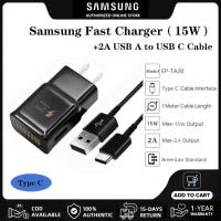 Samsung อะแดปเตอร์ชาร์จสำหรับเดินทาง,ตัวแปลง USB ชาร์จเร็ว15W สาย Type C 2A Whit สำหรับ S8 + S9 S10 Note 8 9