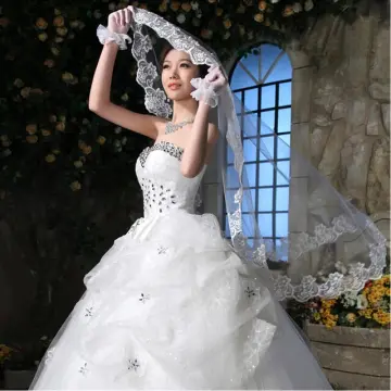 NZUK cheap Real Photos 3M or 2M White/Ivory Wedding Veil One-layer long Bridal  Veil