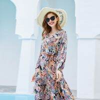 --dmq230731✸◄ EABY hot buy skirt the top-selling plus-size printed dress long-sleeved paley a holiday dress