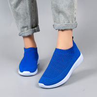 VIP Knitted Sneakers for Women 2022 Autumn Slip on Breathable Mesh Casual Shoes Woman Flat Heels Plus Size Loafers Zapatos Mujer2023