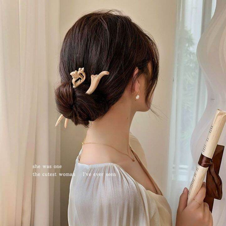 cod-hairpin-ancient-style-female-meatball-head-plate-wooden-cheongsam-hanfu-one-piece-wholesale