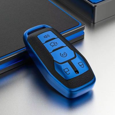 npuh Car Key Case Fob Cover for Ford Fusion Mondeo Mustang F-150 Explorer Edge 2015 2016 2017 2018 Car Accessories Keychain