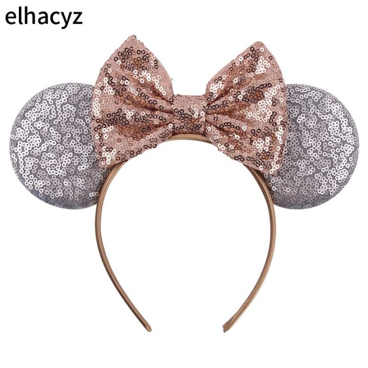 New Chic Sequins Mouse Ears Leopard Bow Hairband Headband Girls Women Hair Decoration Party Headwear Kids Hair Accessories