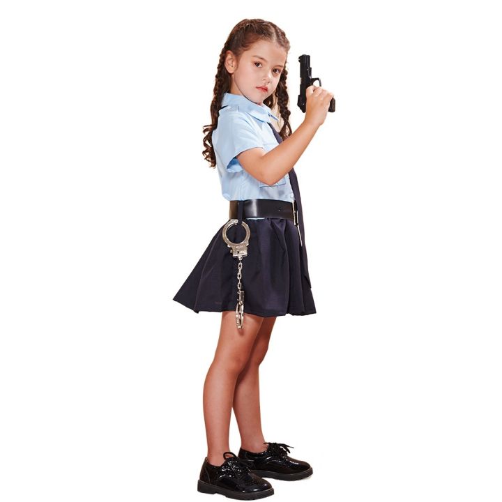 พร้อมส่ง-ชุดตำรวจหญิงน้อยน่ารัก-ชุดฮาโลวีนสำหรับเด็ก-นักเรียนคอสเพลย์ตำรวจคลิกที่นี่บทบาท