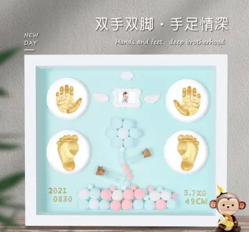 Newborn Baby DIY Hand And Footprint Kit Ink Pads Photo Frame Handprint  Toddlers Souvenir Accessories Safe Clean Baby Shower Gift