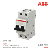 ABB S202M-C32 ลูกย่อยเซอร์กิตเบรกเกอร์ 32A, ABB System M Pro 32A MCB Mini Circuit Breaker2P, ค่าทนกระแสลัดวงจรสูงสุด 10 kA