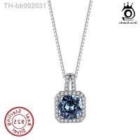 ☎▫◐ ORSA JEWELS Blue Crystal Necklace for Women 925 Silver Pendant Necklace Female Exquisite Romantic Fine Jewelry Necklace SWN01