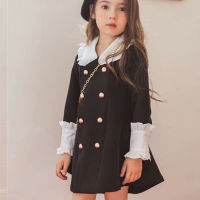 Toddler Girls Dress Long Sleeve Black Color Princess Dress Children Clothing Baby Girl Lace Dress Drop Shipping