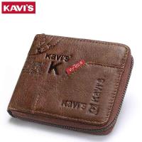 KAVIS 100 Genuine Leather Wallet Men Coin Purse Male Cuzdan Small Walet Portomonee Rfid Mini PORTFOLIO Vallet Perse Card Holder