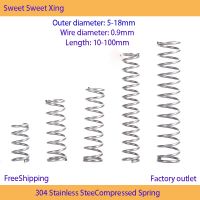 304 Stainless Steel Compression Spring Y-shaped Rotor Return Pressure Shock-absorbing Pressure Spring Diameter 0.9mm 10PCS Pipe Fittings Accessories