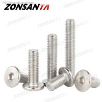 ஐ♣♗ ZONSANTA CM M2 M2.5 M3 M4 M5 M6 M8 A2 304 Stainless Steel Hex Hexagon Socket Ultra Thin Super Flat Wafer Head Screw Car Bolt