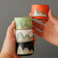 Vintage Ceramic Teacup Creative Mountain and River Map Master Cup Household Mug Chinese Kung Fu Tea Bowl Drop Shipping 1PCS