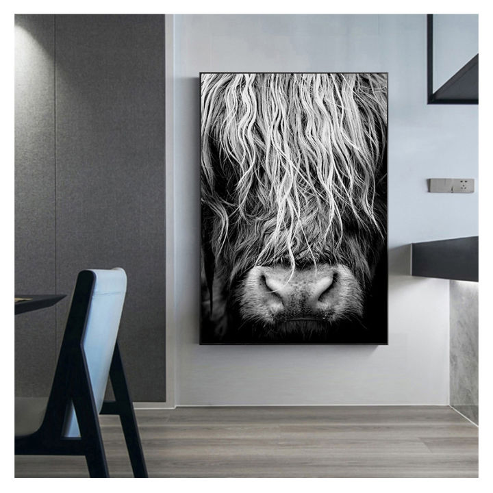 cattle-print-on-canvas-wall-art-pictures-animal-painting-for-living-room-home-decor-modern-abstract-scottish-highlander