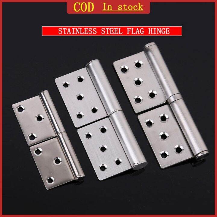 【COD】2Pcs 304 Stainless Steel Flag Hinge PVC Plastic Door Hinge / Bisagra / Butterfly Hinge