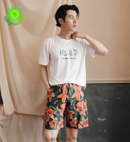 [mingyuan] 2021 three-piece orange green man pants couples y swimming holiday beach women swimsuit