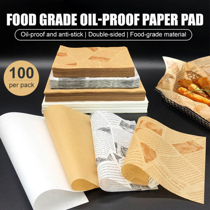 100 Sheets Vintage DoubleSided Oil Absorb Parchment Paper Oven Safe