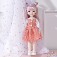 (Popular toys) 1/6 BJD ตุ๊กตา30ซม. Ball Jointed Kit ชุดแฟชั่นเสื้อผ้าวิกผมนุ่มน่ารัก Smile Blue Eyes Make Up DIY ของเล่นสำหรับสาวของขวัญ