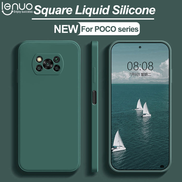 Lenuo Luxury Original Square Liquid Silicone Phone Case For Xiaomi Poco X5 Pro X4 Pro M4 Pro X3 2715