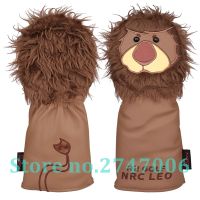 1pc Brown Leather with Lion Design Golf Club Driver Head Cover Driver Wood Cover