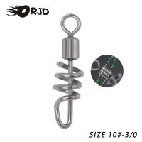 ORJD 50pcs Rolling Swivel With Screwed Snap Fishing Swivel Solid Hook Lures Connector Stainless Steel Fishing Gear Accessories