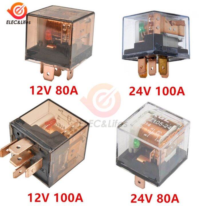 【CW】 Automotive Relay 12V / 24V 80A 100A 4/5Pin SPDT Control Device