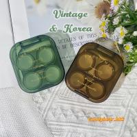 ใหม่?ส่งภายใน24ชม.?ตลับคอนแทคเลนส์Korea vintage styleตลับใสน่ารักแบบเปิด-ปิดเป็นฝาเกลียวพร้อมชุดใส่คอนแทคเลนส์ได้2คู่