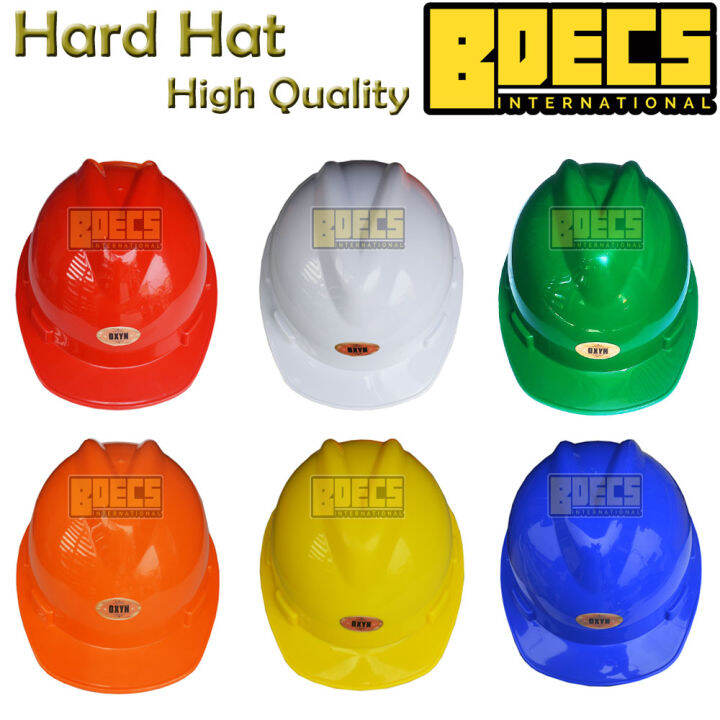 Hard Hat Safety helmet Heavy Duty with Adjustable Strap Oxyn by BDECS ...