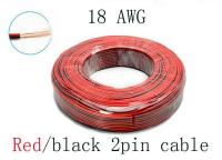 ✧ Free shipping 30M/lot Tinned copper 18AWGred black 2pin cable red black 2pin 18 AWG wire give 3M 5mm black shrink tube.