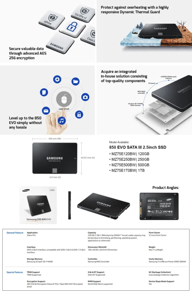  Samsung 860 EVO 500GB 2.5 Inch SATA III Internal SSD  (MZ-76E500B/AM) : Electronics